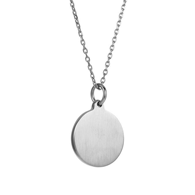 PSS1393 STAINLESS STEEL ROUND PENDANT WITH CROWN