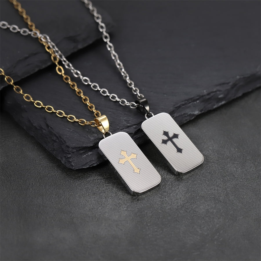 PSS1395 STAINLESS STEEL PENDANT WITH CROSS PATTERN