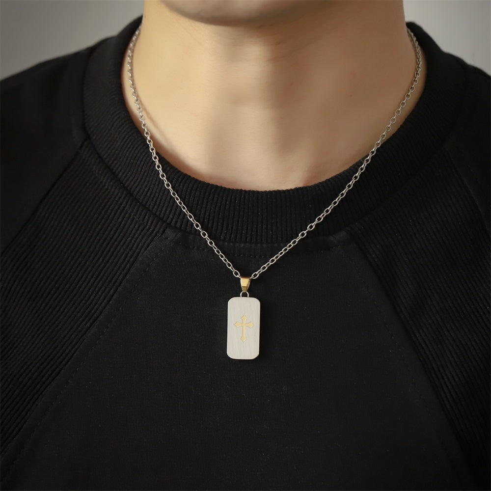 PSS1395 STAINLESS STEEL PENDANT WITH CROSS PATTERN
