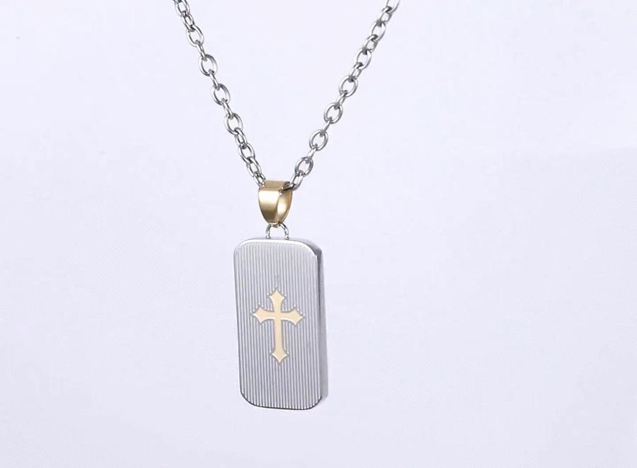 PSS1395 STAINLESS STEEL PENDANT WITH CROSS PATTERN