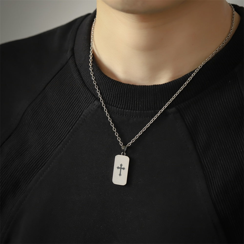 PSS1395 STAINLESS STEEL PENDANT WITH CROSS PATTERN