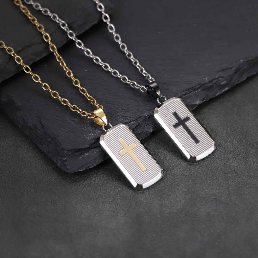 PSS1396 STAINLESS STEEL PENDANT WITH CROSS PATTERN