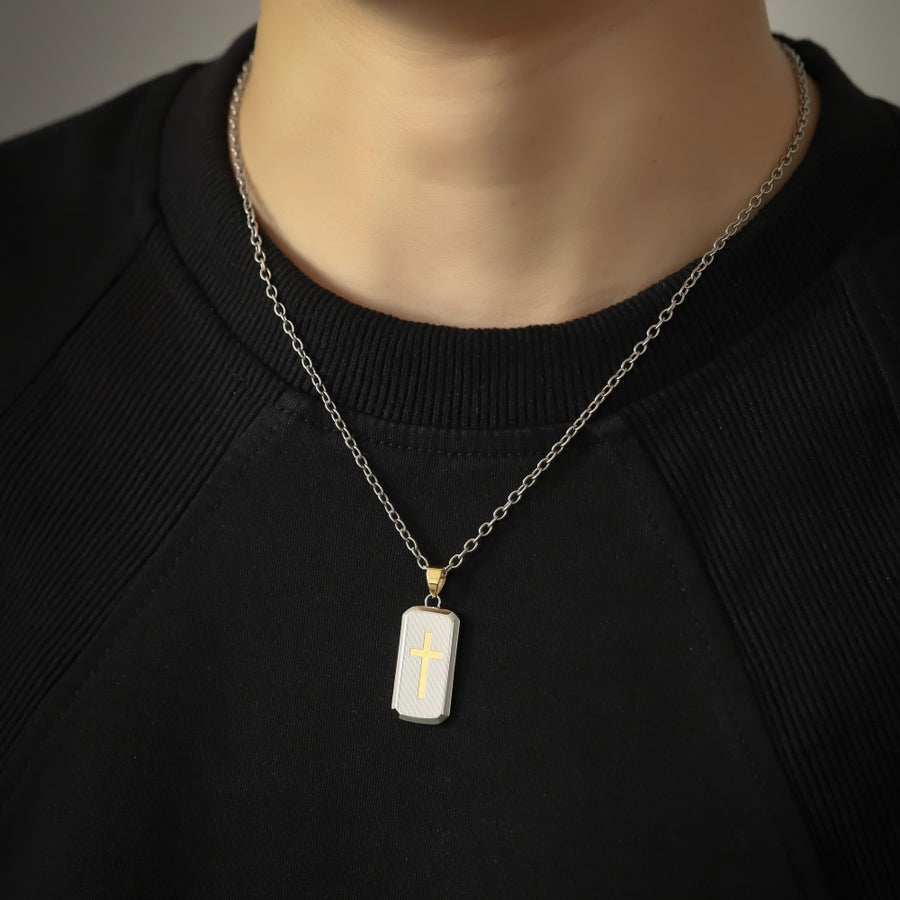 PSS1396 STAINLESS STEEL PENDANT WITH CROSS PATTERN