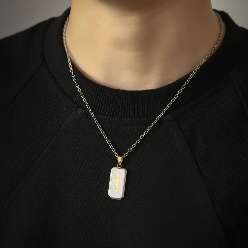 PSS1396 STAINLESS STEEL PENDANT WITH CROSS PATTERN