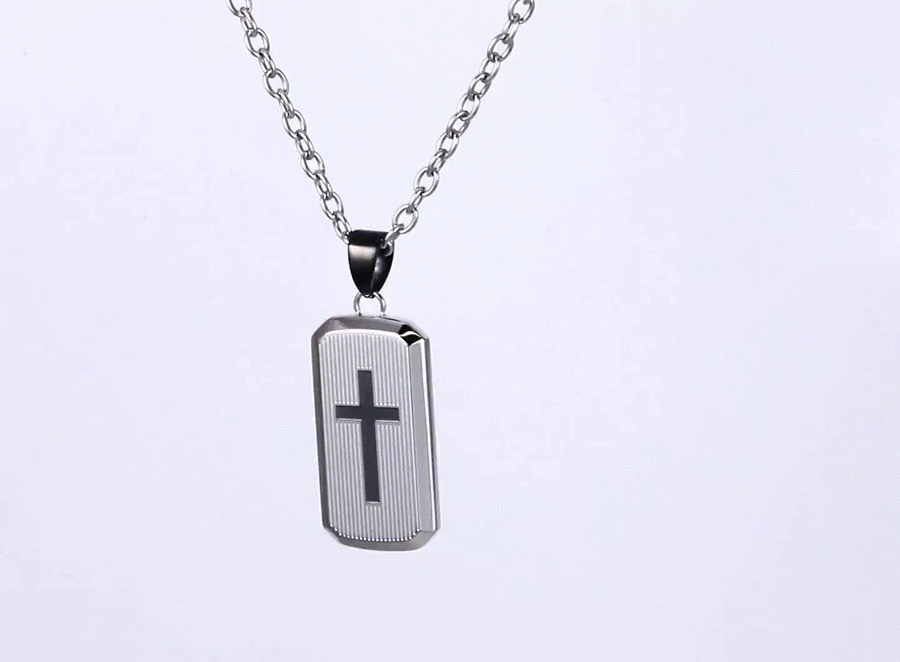 PSS1396 STAINLESS STEEL PENDANT WITH CROSS PATTERN