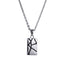 PSS1397  STAINLESS STEEL RECTANGLE PENDANT WITH ROCK DESIGN