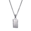 PSS1397  STAINLESS STEEL RECTANGLE PENDANT WITH ROCK DESIGN