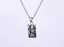 PSS1397  STAINLESS STEEL RECTANGLE PENDANT WITH ROCK DESIGN