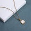 PSS1409 STAINLESS STEEL TWO-TONE SQUARE PENDANT