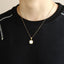 PSS1409 STAINLESS STEEL TWO-TONE SQUARE PENDANT