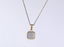 PSS1409 STAINLESS STEEL TWO-TONE SQUARE PENDANT