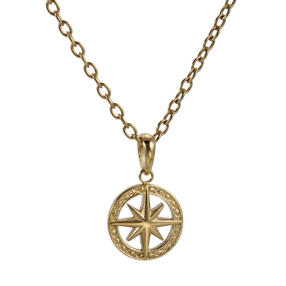 PSS1415 STAINLESS STEEL ROUND PENDANT WITH STAR