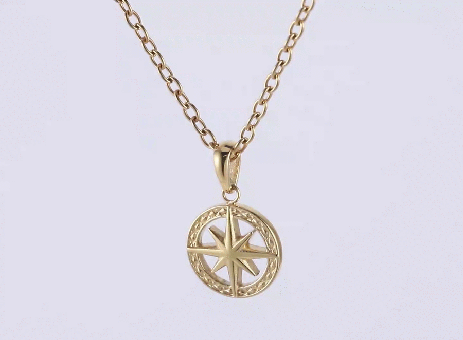 PSS1415 STAINLESS STEEL ROUND PENDANT WITH STAR