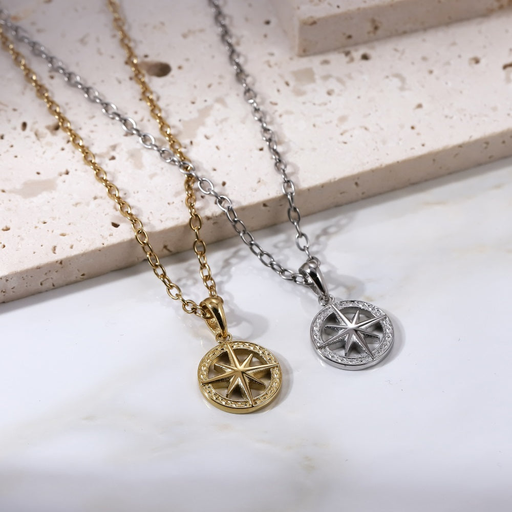 PSS1415 STAINLESS STEEL ROUND PENDANT WITH STAR