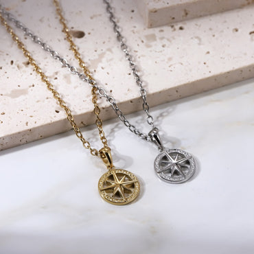 PSS1415 STAINLESS STEEL ROUND PENDANT WITH STAR