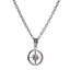 PSS1416 STAINLESS STEEL TWO-TONE ROUND PENDANT