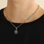PSS1416 STAINLESS STEEL TWO-TONE ROUND PENDANT