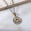 PSS1417 STAINLESS STEEL TWO-TONE ROUND PENDANT