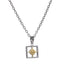 PSS1418 STAINLESS STEEL TWO-TONE SQUARE PENDANT