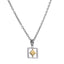 PSS1418 STAINLESS STEEL TWO-TONE SQUARE PENDANT