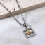 PSS1418 STAINLESS STEEL TWO-TONE SQUARE PENDANT