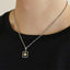 PSS1418 STAINLESS STEEL TWO-TONE SQUARE PENDANT