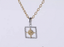 PSS1418 STAINLESS STEEL TWO-TONE SQUARE PENDANT