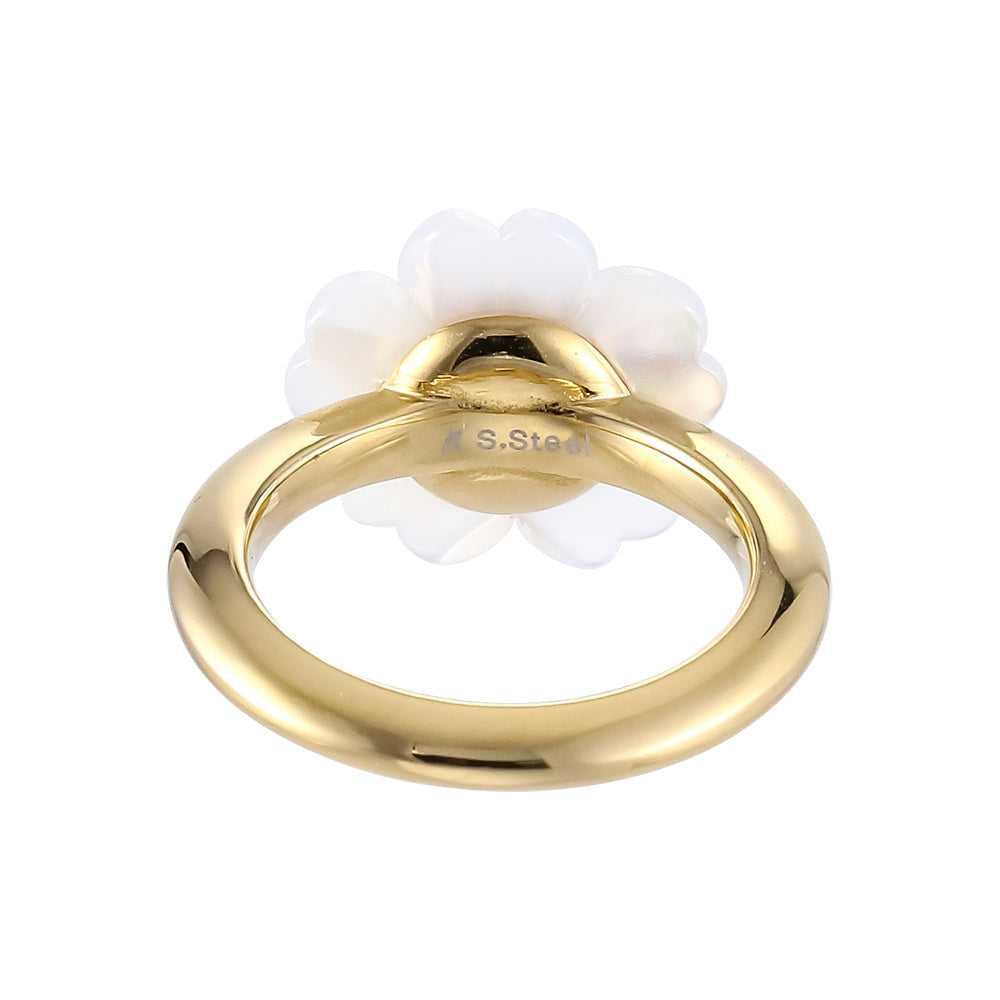 RSS1079 STAINLESS STEEL RING WITH MOP FLOWER AAB CO..