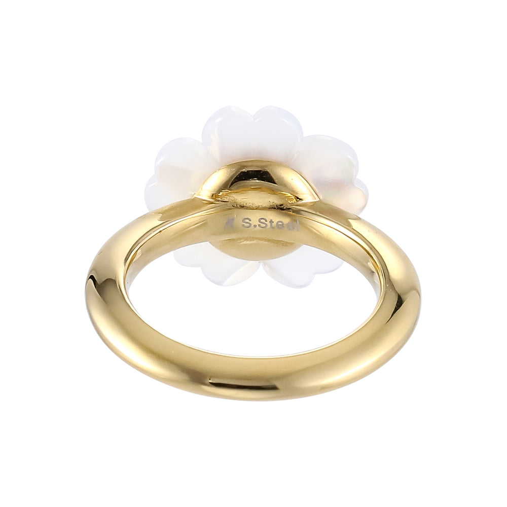 RSS1079 STAINLESS STEEL RING WITH MOP FLOWER