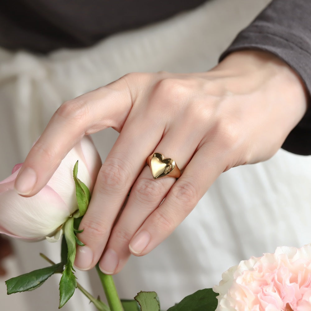 RSS1101 STAINLESS STEEL HEART RING