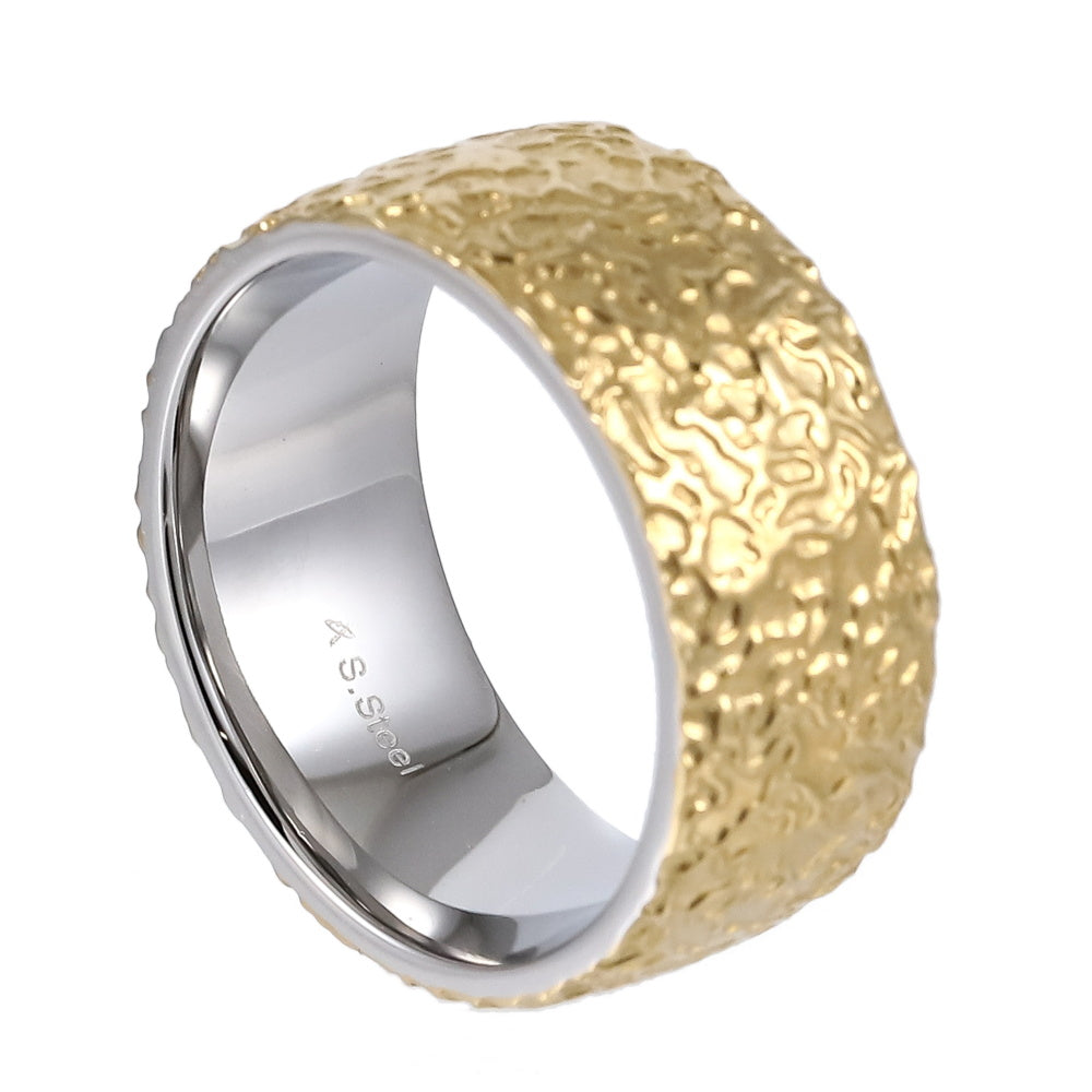 RSS1102 STAINLESS STEEL RING WITH ROCK SURFACE