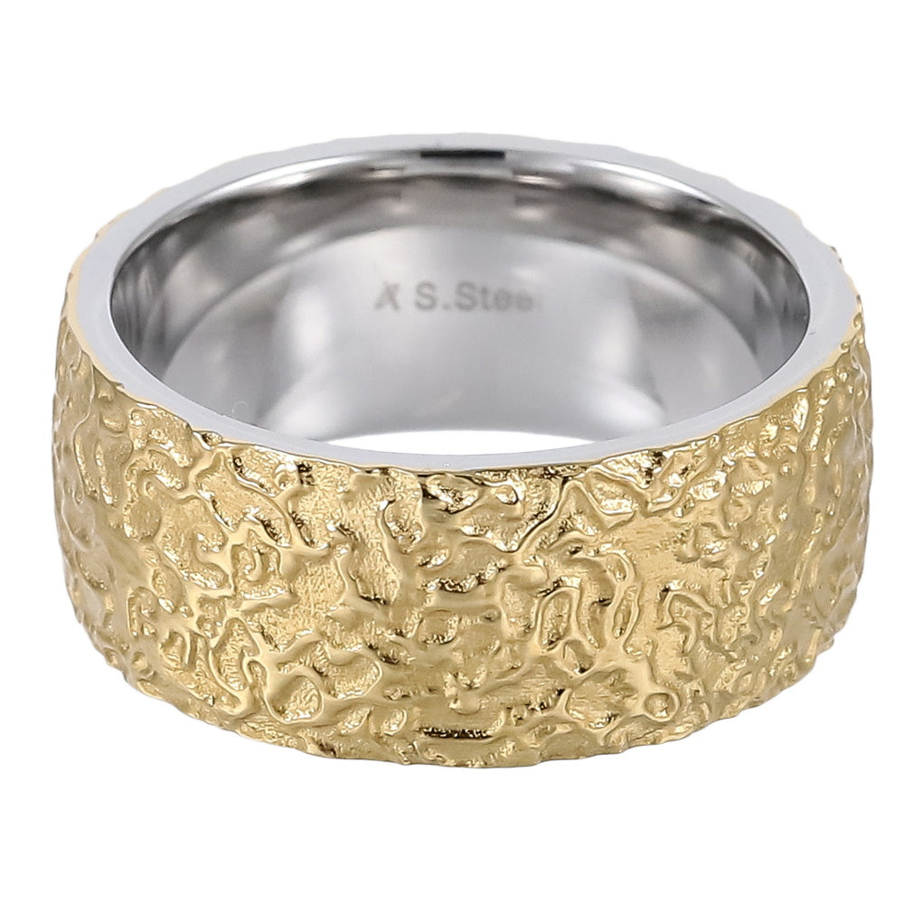 RSS1102 STAINLESS STEEL RING WITH ROCK SURFACE