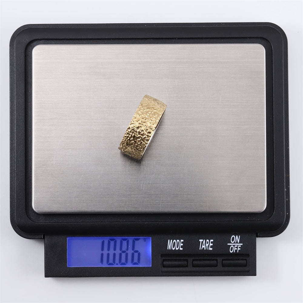 RSS1102 STAINLESS STEEL RING WITH ROCK SURFACE
