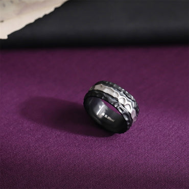 RSS1103 STAINLESS STEEL RING WITH ROCK SURFACE