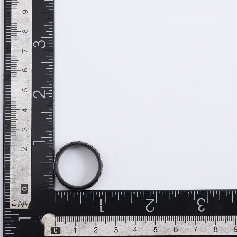 RSS1103 STAINLESS STEEL RING WITH ROCK SURFACE
