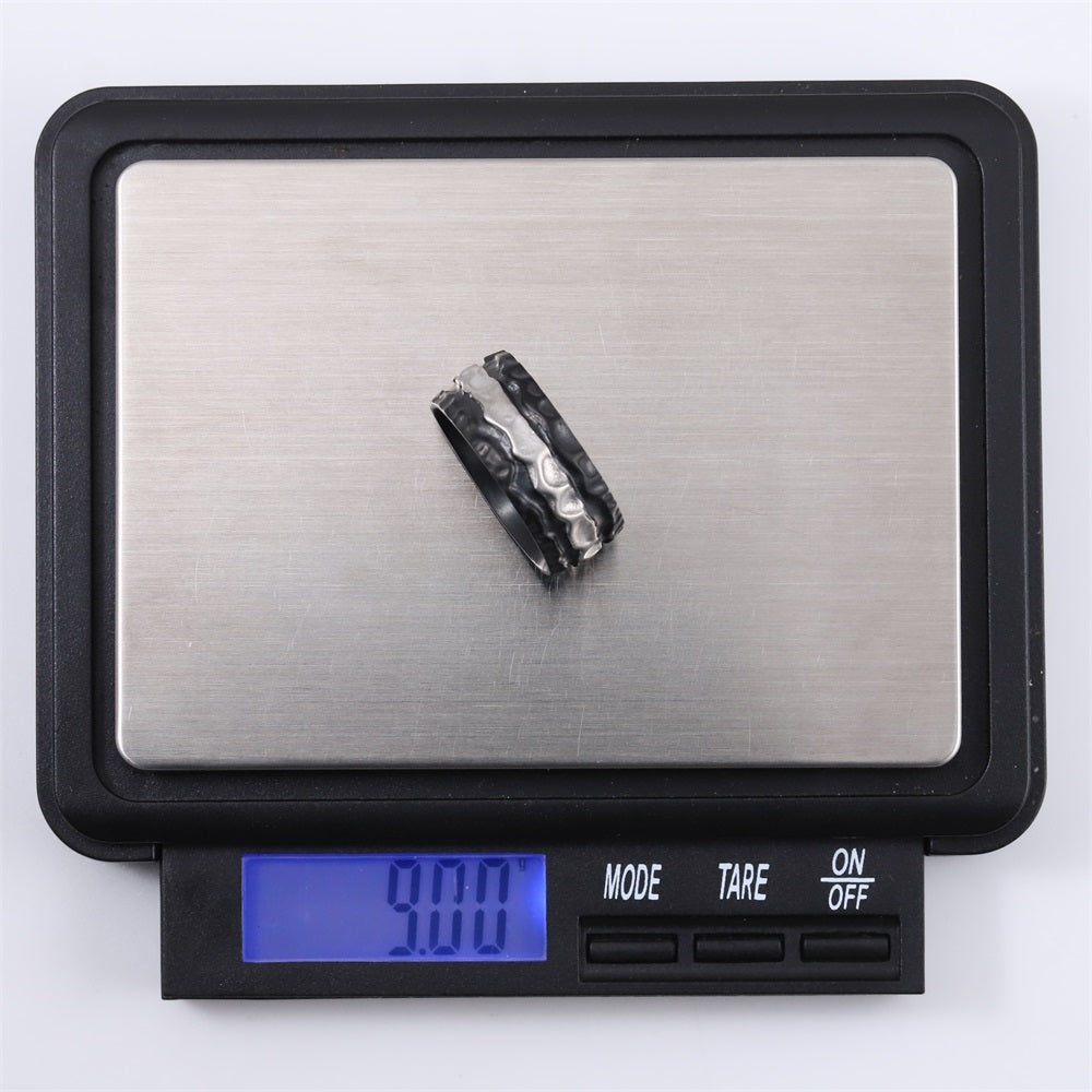 RSS1103 STAINLESS STEEL RING WITH ROCK SURFACE