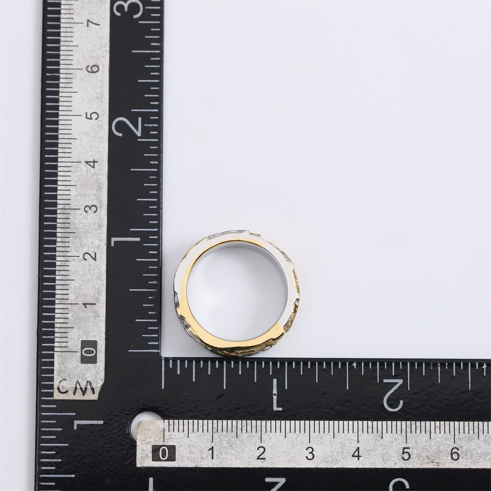 RSS1104 STAINLESS STEEL RING WITH ROCK SURFACE