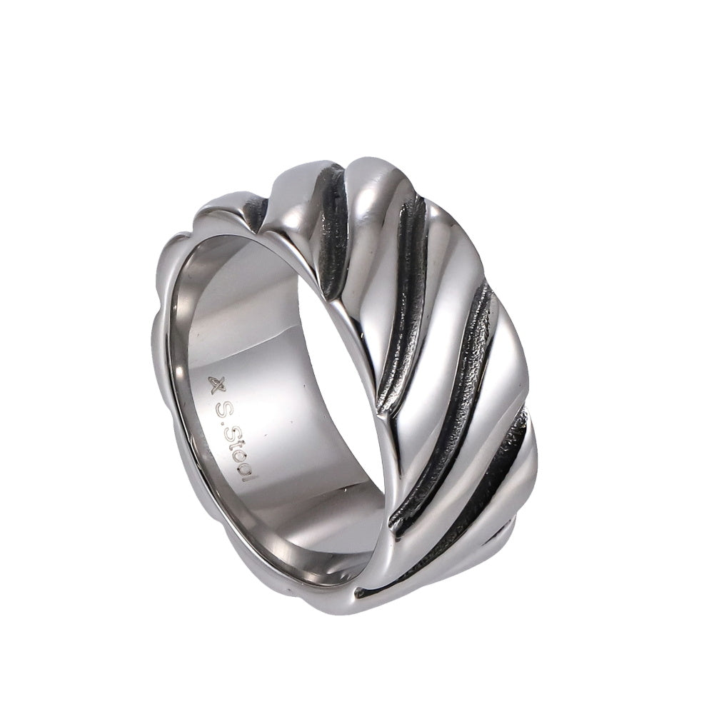 RSS1105 STAINLESS STEEL RING WITH ROPE DESIGN