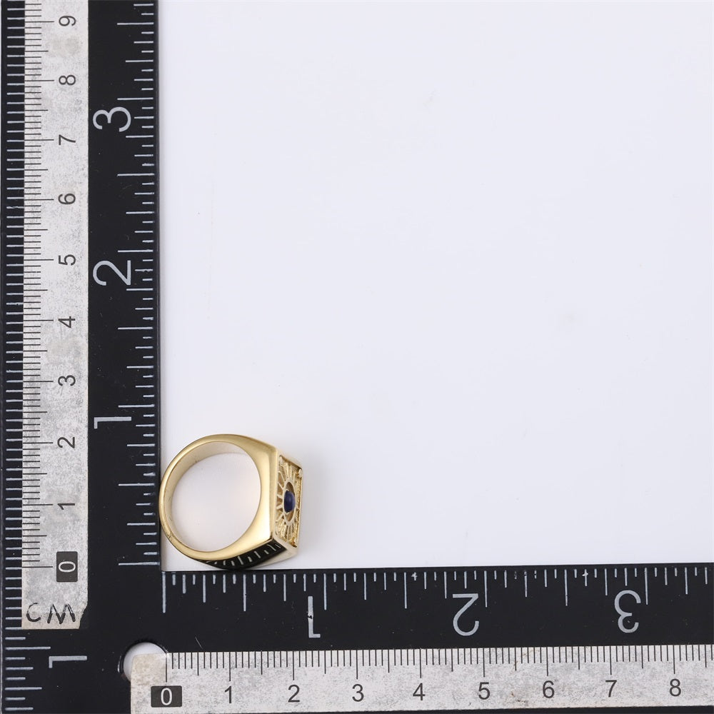 RSS1117 STAINLESS STEEL RING WITH NATURAL LAPIS