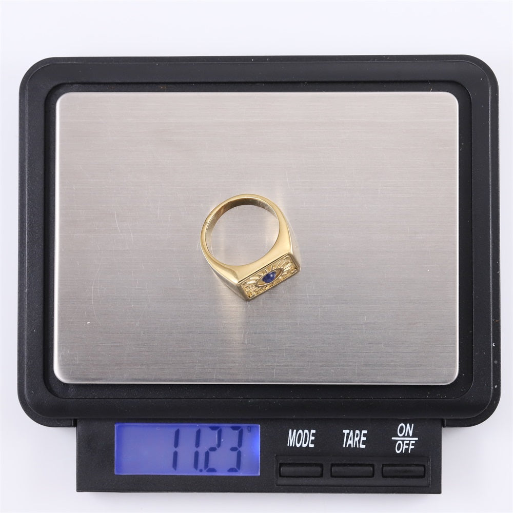 RSS1117 STAINLESS STEEL RING WITH NATURAL LAPIS