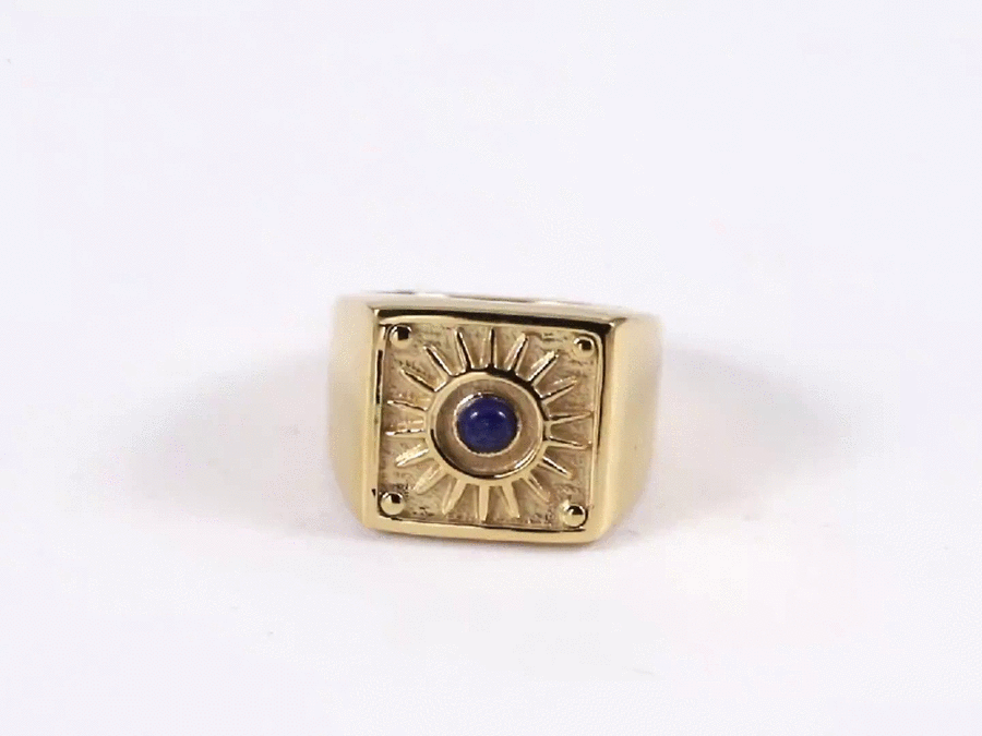 RSS1117 STAINLESS STEEL RING WITH NATURAL LAPIS