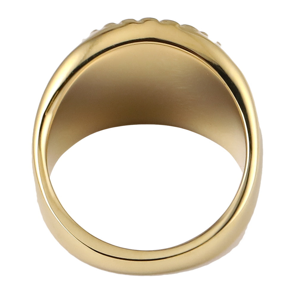 RSS1120 STAINLESS STEEL EVIL EYE RING WITH CZ