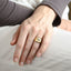 RSS1120 STAINLESS STEEL EVIL EYE RING WITH CZ