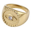 RSS1120 STAINLESS STEEL EVIL EYE RING WITH CZ