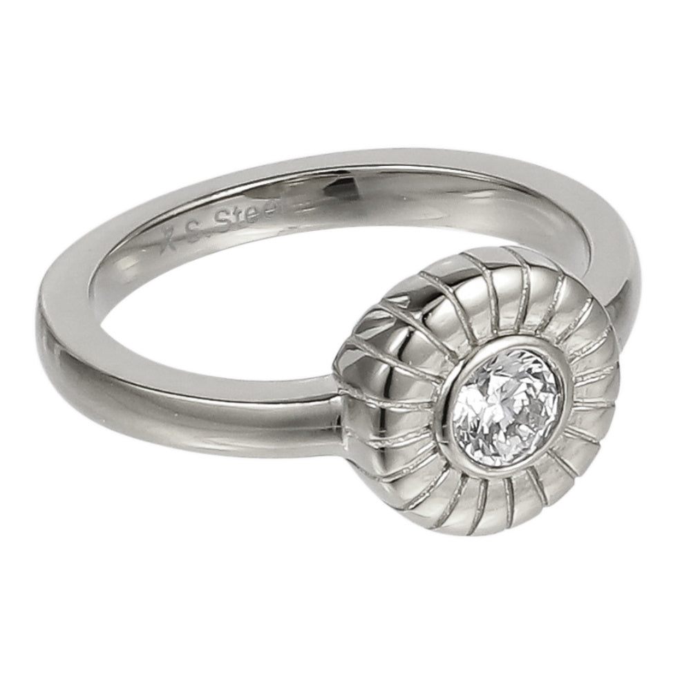 RSS1121 STAINLESS STEEL RING WITH CZ