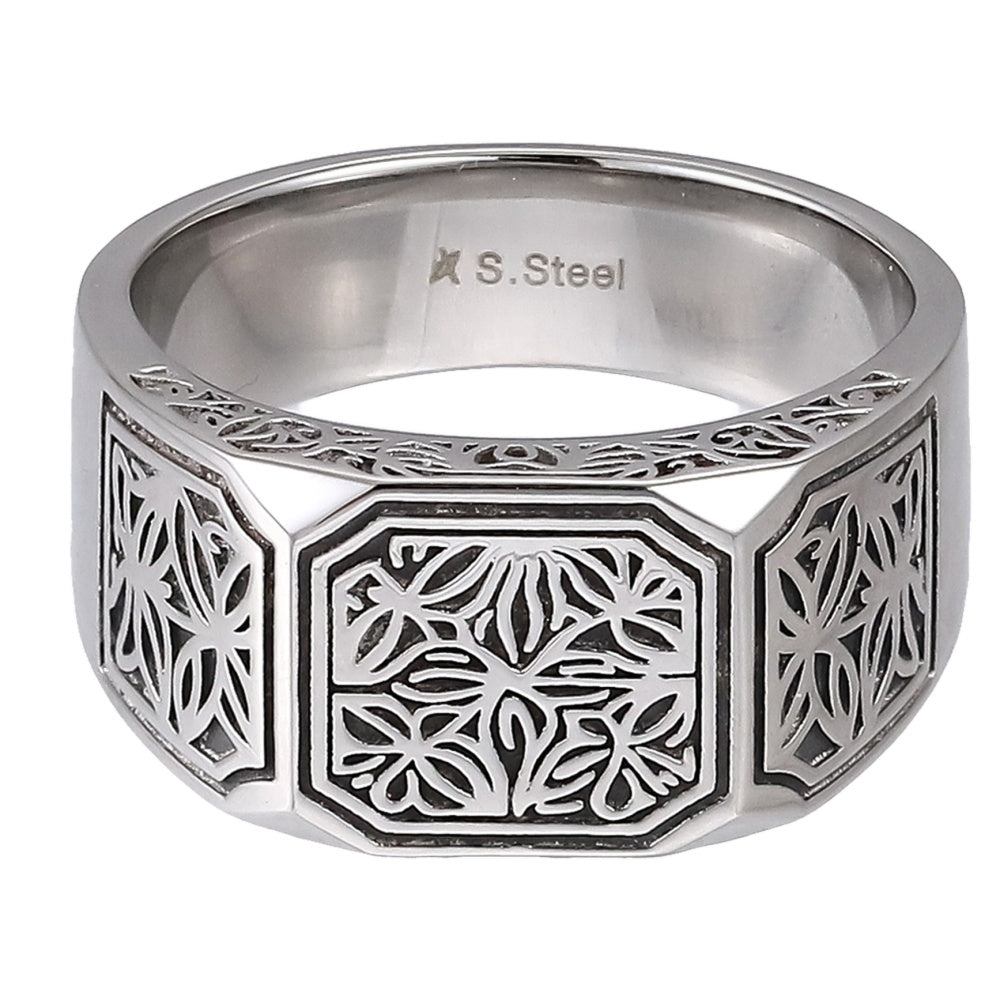 RSS1123 STAINLESS STEEL RING WITH PATTERN