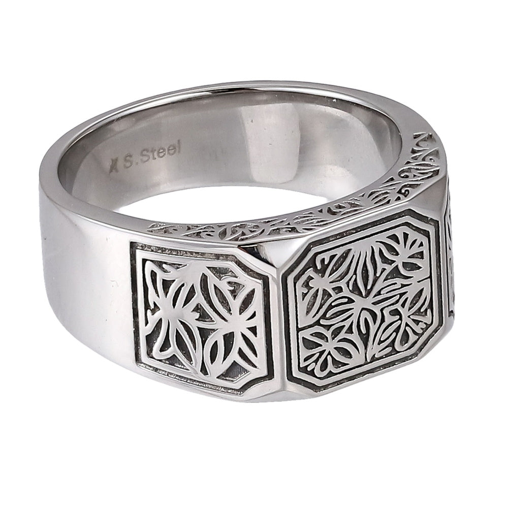 RSS1123 STAINLESS STEEL RING WITH PATTERN