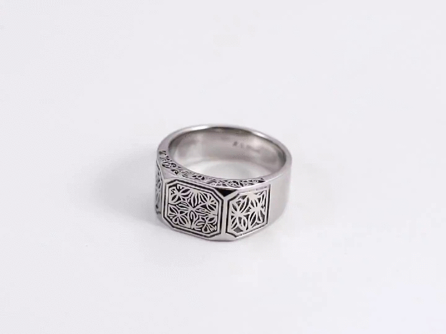 RSS1123 STAINLESS STEEL RING WITH PATTERN