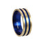 AAB Co. Stainless Steel Ring Blue Matte with Gold Matte Edges