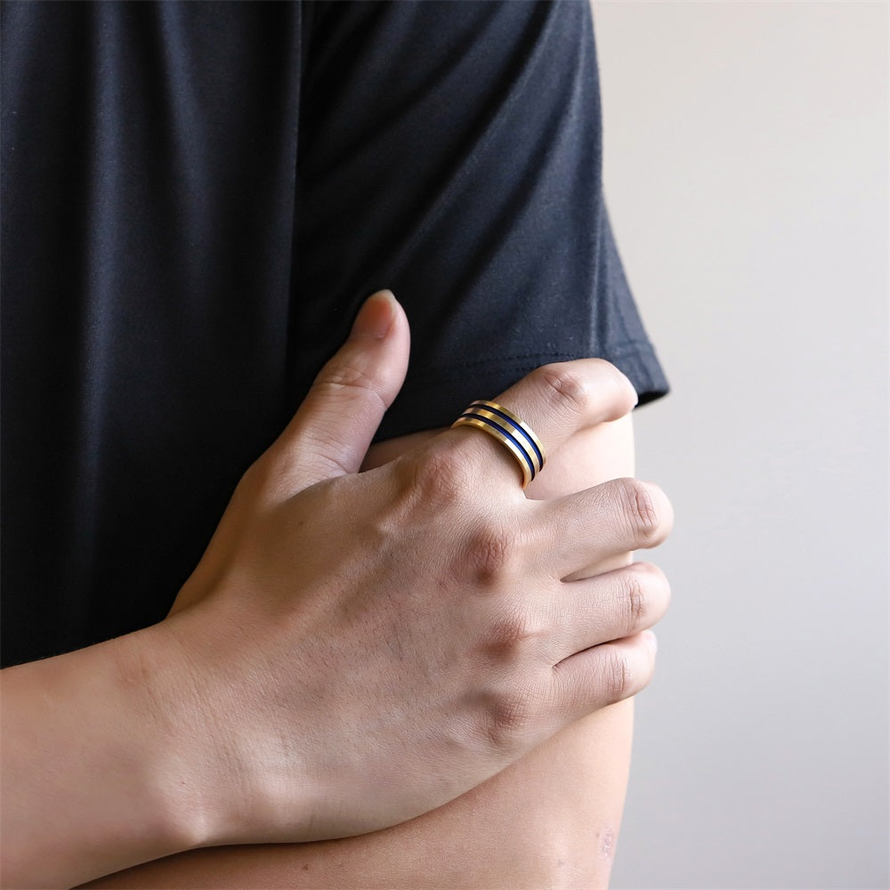 RSS1124 STAINLESS STEEL RING WITTH TWO TONE COLOR